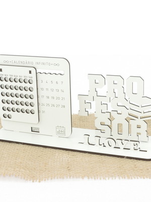 Calendário infinito display nome personalizado professor