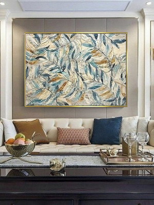 Quadro decorativo folhas contemporâneo premium