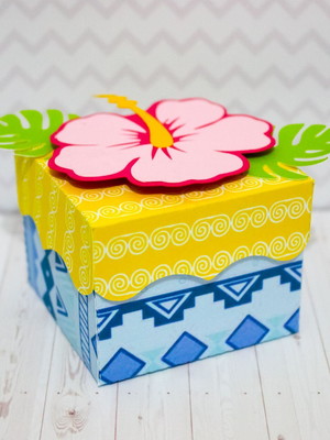 Caixa cubo com tampa moana