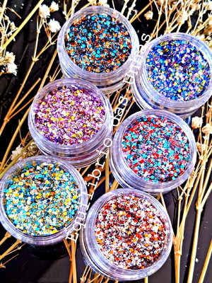 Glitter brilho mix, encapsulado para decoração de unhas