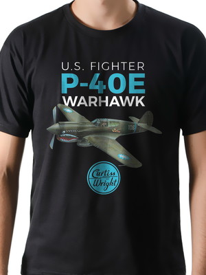 Camiseta camisa aviação avião caça curtiss p-40e warhawk