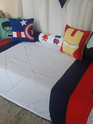 Conjunto colcha vapt vupt + almofadas e rolo