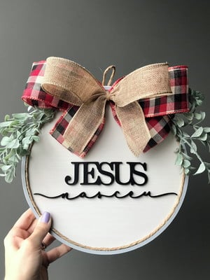 Guirlanda jesus nasceu 25cm