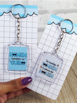 Chaveiro personalizado brinde novembro azul