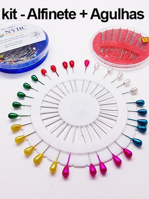 Kit alfinetes e agulhas para costura