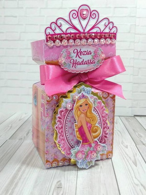 Caixa meia bala barbie coroa luxo