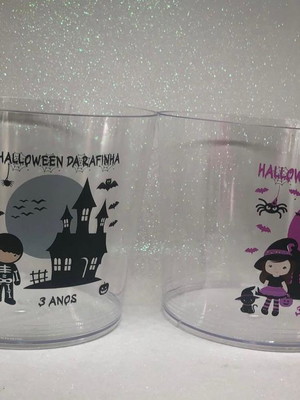 Halloween-kit balde de pipoca c/ copo 300 ml tampa chantilly