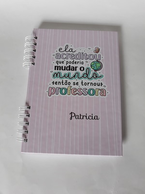 Caderno de anotação a5 com pauta (tema professores)