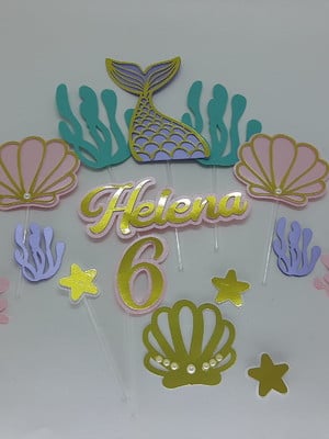 Topo de bolo fundo do mar personalizado