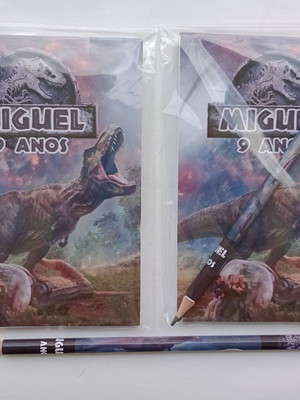 Bloquinho com lápis jurassic world