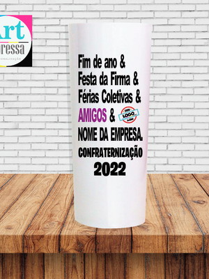 Copo long drink branco confraternização fim de ano