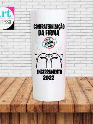 Copo long drink branco confraternização fim de ano