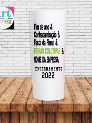 Copo long drink branco confraternização fim de ano
