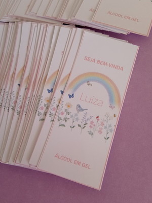 Adesivo para mini álcool gel arco íris boho