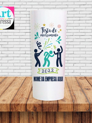 Copo long drink branco confraternização fim de ano