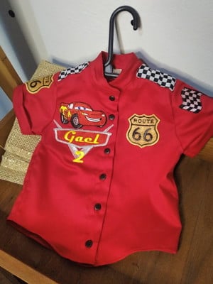 Camisa piloto de corrida mcqueen carros personalizada