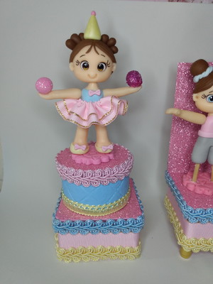 Caixa dupla circo rosa