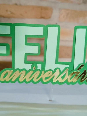 Topper de bolo cor verde