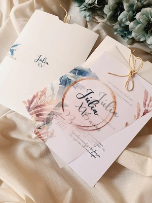 Convite 15 anos papel vegetal com envelope