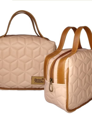 Necessaire maletinha diamond nude
