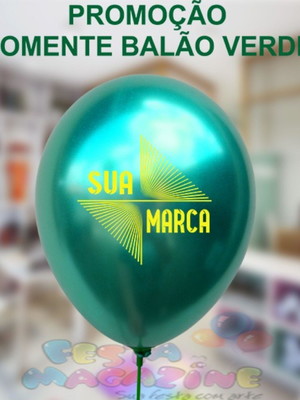 Balões verde metálic personalizado com sua logo