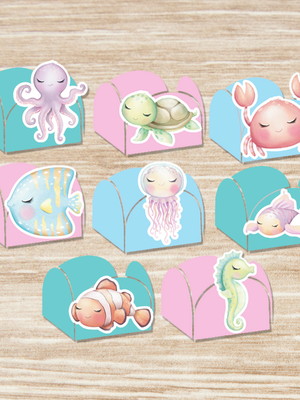 100 forminhas para doces fundo do mar aquarela menina