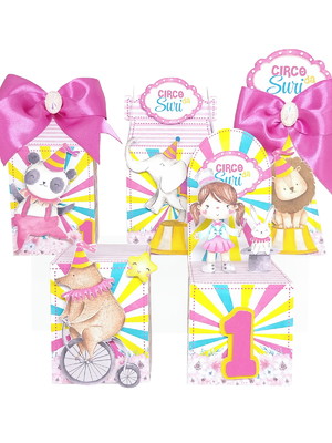 Kit circo aquarela – clássico (50 itens)