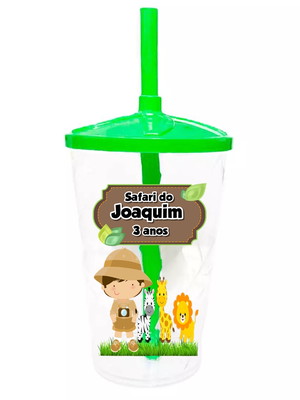 20 copos twister personalizado 400ml lembrancinha safari