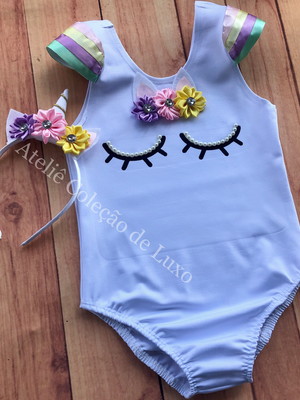 Collant personalizado do unicórnio com ombro colorido