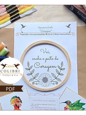 Risco para bordar "coragem" ~intermediário (pdf)