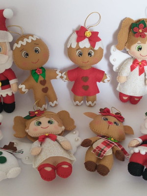 Pingentes de natal em feltro unidade