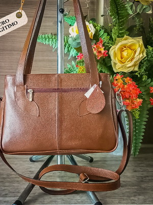 Bolsa lia modas (ref 143p) couro legítimo