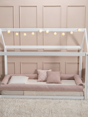 Kit solteiro rose cama montessoriano 4 peças