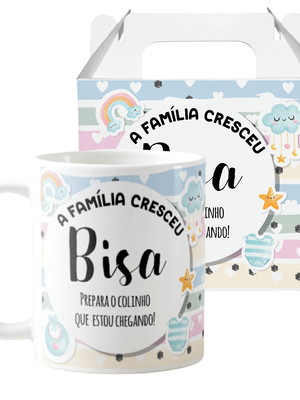 Caneca presente gravidez para bisa bisavó familia cresceu
