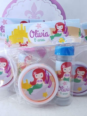 Kit bolha de sabão e geleca sereia fundo do mar