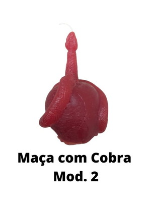 Vela de magia maça com cobra mod.2 - 13cm