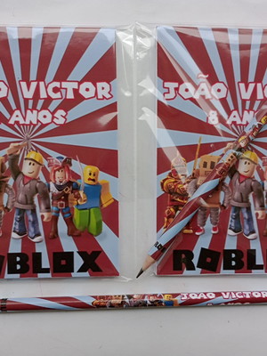 Bloquinho com lápis roblox