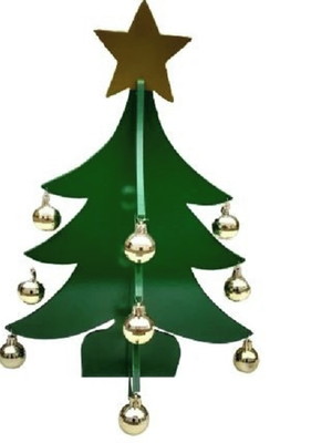 Mini árvore de natal enfeite natalino de mesa em madeira.