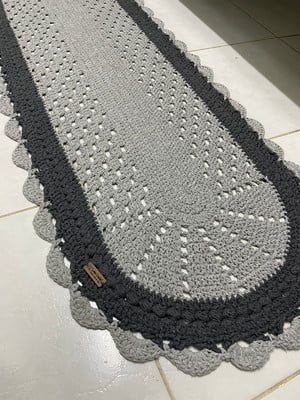 Passadeira de crochê oval