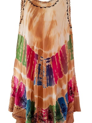 Vestido indiano trapézio tamanho unico veste até 54