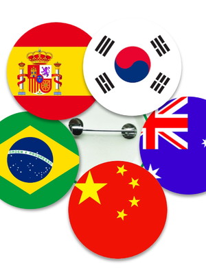 Bandeira brasil países bottons 3,5cm escolha pelo número