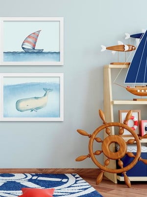 Quarto bebê e criança - estilo marinheiro 43x33cm
