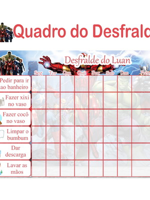 Quadro de incentivo ao desfralde infantil imantado