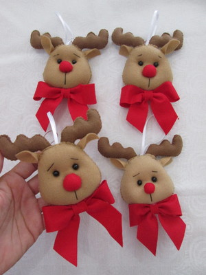 Enfeite de árvore 10 peças rena de natal