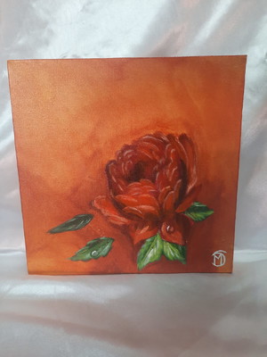 Pintura de flor 20x20 a solidão da flor