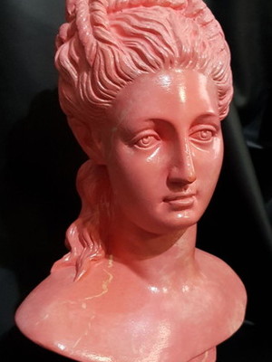 Busto proserpina ou perséfone marmorizado rosa