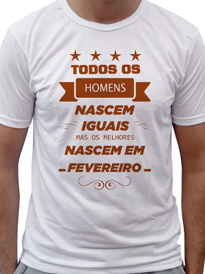 Camiseta personalizada para presente homens fevereiro