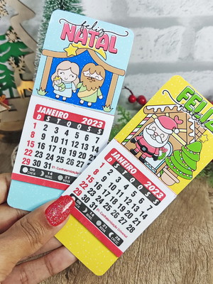 Mini calendário 2024 com imã- natal