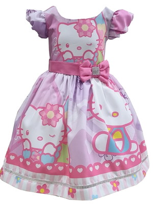 Vestido hello kitty 1-6 anos infantil