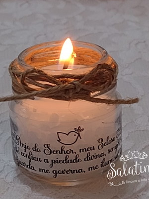 Lembrancinha de batizado, vela perfumada no pote